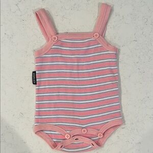 Petit Bateau precious pink/blue/white stripe bodysuit.  Size 3M.